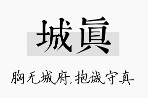 城真名字的寓意及含义