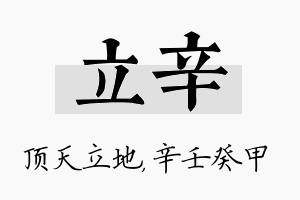 立辛名字的寓意及含义