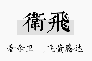 卫飞名字的寓意及含义