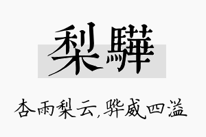 梨骅名字的寓意及含义