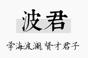 波君名字的寓意及含义