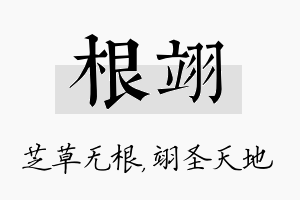 根翊名字的寓意及含义