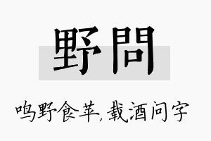 野问名字的寓意及含义