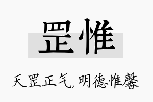 罡惟名字的寓意及含义