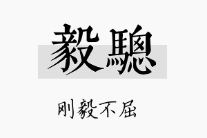 毅骢名字的寓意及含义