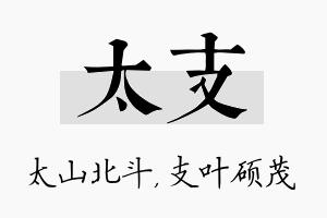 太支名字的寓意及含义