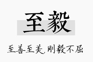 至毅名字的寓意及含义