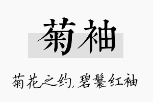 菊袖名字的寓意及含义