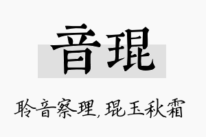 音琨名字的寓意及含义