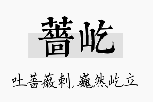 蔷屹名字的寓意及含义