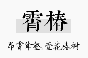 霄椿名字的寓意及含义