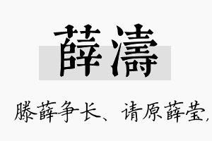 薛涛名字的寓意及含义