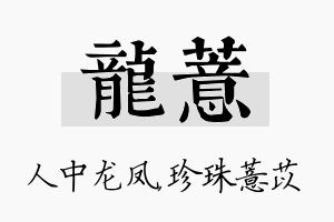 龙薏名字的寓意及含义