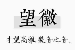 望徽名字的寓意及含义