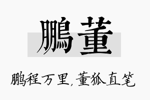 鹏董名字的寓意及含义