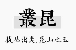 丛昆名字的寓意及含义