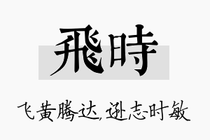 飞时名字的寓意及含义