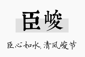 臣峻名字的寓意及含义