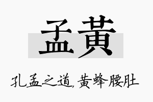 孟黄名字的寓意及含义