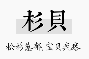 杉贝名字的寓意及含义