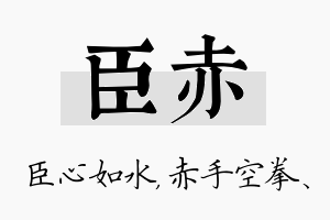 臣赤名字的寓意及含义