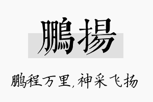 鹏扬名字的寓意及含义