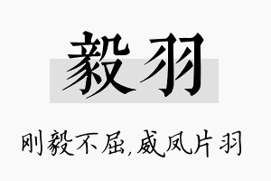 毅羽名字的寓意及含义