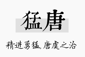 猛唐名字的寓意及含义