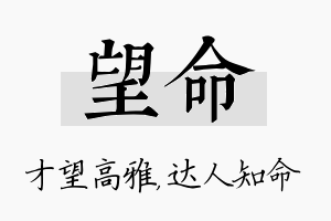 望命名字的寓意及含义