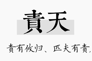 责天名字的寓意及含义