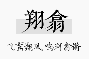 翔翕名字的寓意及含义