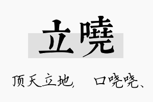 立哓名字的寓意及含义