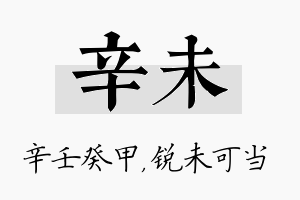 辛未名字的寓意及含义