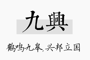 九兴名字的寓意及含义