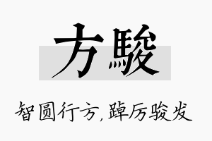 方骏名字的寓意及含义