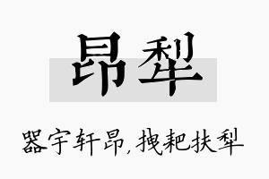 昂犁名字的寓意及含义