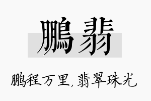 鹏翡名字的寓意及含义