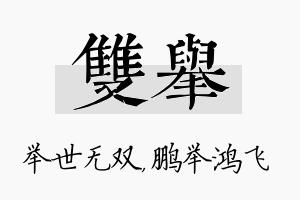 双举名字的寓意及含义