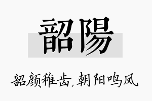 韶阳名字的寓意及含义