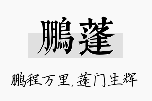 鹏蓬名字的寓意及含义