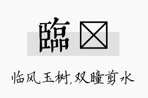 临曈名字的寓意及含义