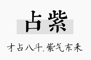 占紫名字的寓意及含义