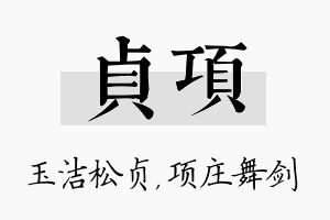 贞项名字的寓意及含义