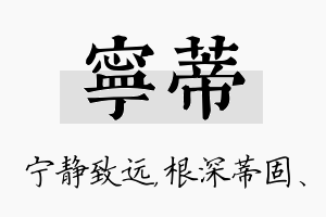 宁蒂名字的寓意及含义