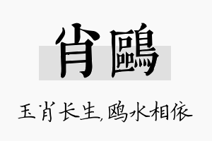 肖鸥名字的寓意及含义