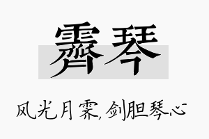 霁琴名字的寓意及含义