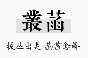 丛菡名字的寓意及含义