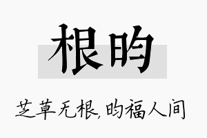 根昀名字的寓意及含义