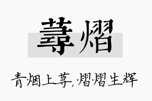 荨熠名字的寓意及含义