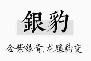 银豹名字的寓意及含义